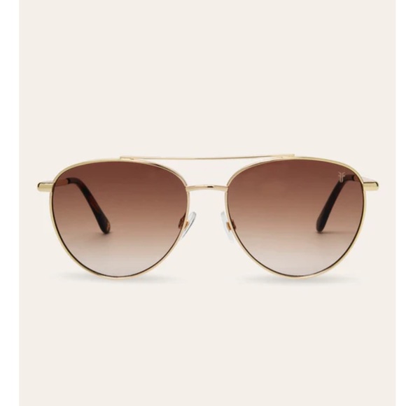 Frye and Co FRENCHIE Women’s Gold Aviator Sunglasses. MSRP $70